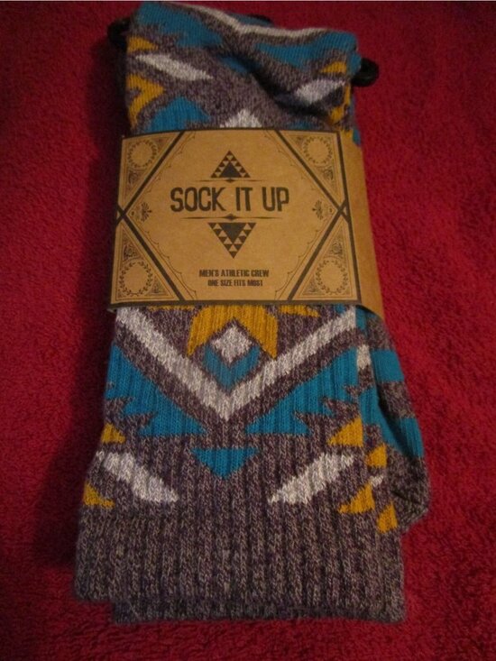 Sock It Up Other - Sock It Up Men’s Athletic Crew Cotton Socks 1 Pair Fits 8-13 Shoe Blue Peak